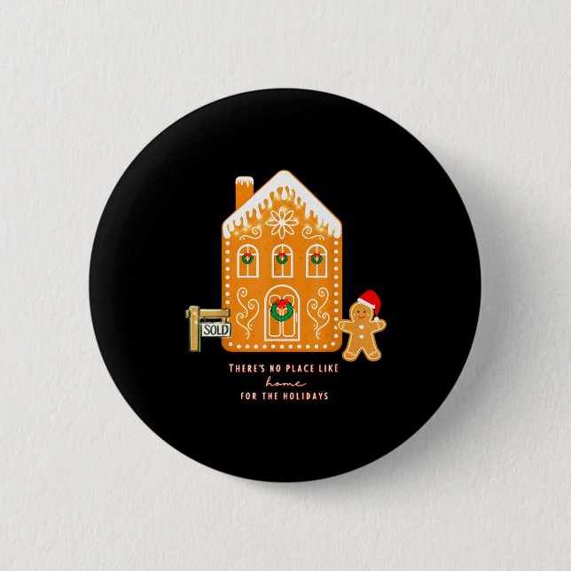 Realtor Christmas Funny Realtor Holiday Gingerbrea Knapp (Framsida)