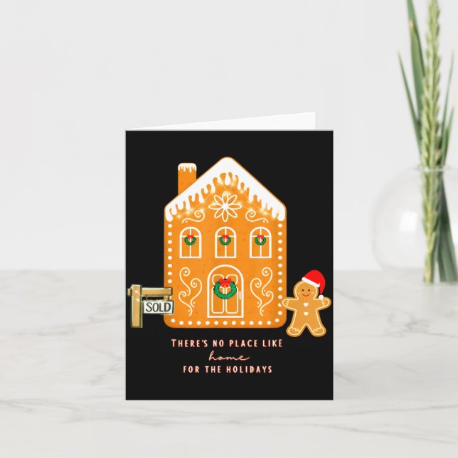 Realtor Christmas Funny Realtor Holiday Gingerbrea Kort (Framsida)