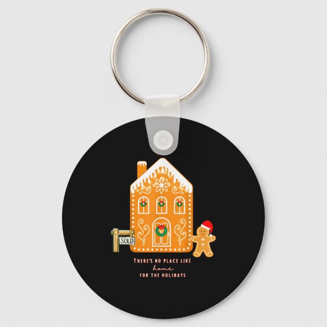 Realtor Christmas Funny Realtor Holiday Gingerbrea Nyckelring (Framsida)