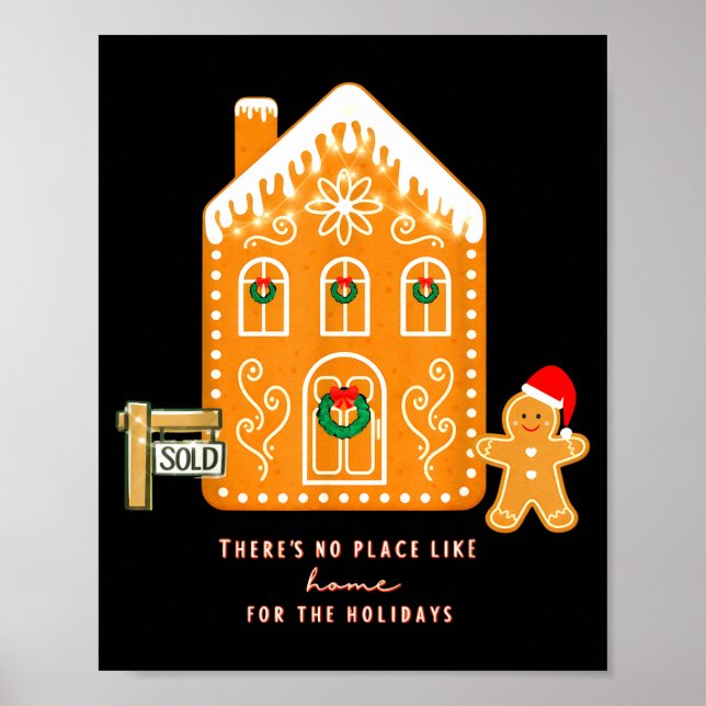 Realtor Christmas Funny Realtor Holiday Gingerbrea Poster (Framsidan)