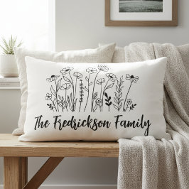 Realtor Closing Gift Family Wildflower Pillow Lumbarkudde