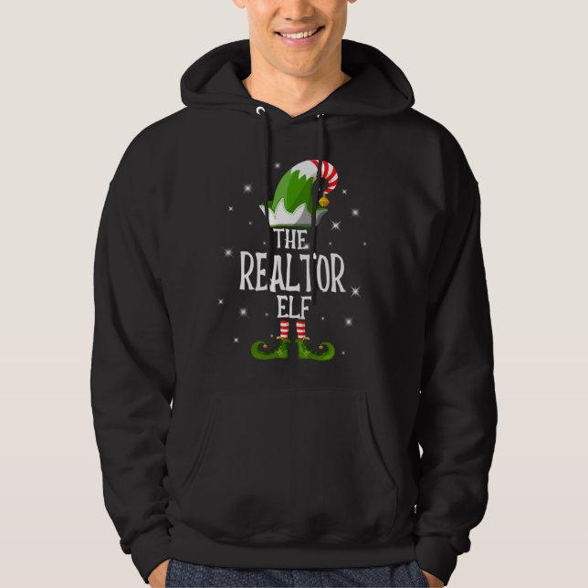 Realtor Elf-familjen matchar jul Hoodie (Framsida)
