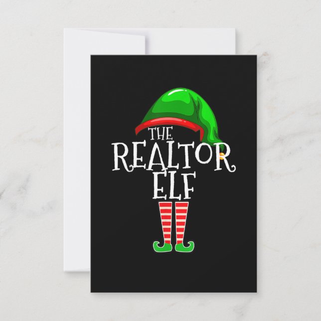 Realtor Elf Group Matching Family Jul Tack Kort (Framsida)
