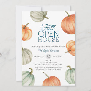 Realtor Fall Open House, Pumpkins Houseuppvärmning Inbjudningar