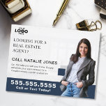 Realtor Farming Mailer Real Estate Marketing Logo Vykort<br><div class="desc">Strengthen your presence in the community with this customizable real estate postcard, perfect for connecting with potential home sellers and showcasing your expertise. Featuring space to upload your logo and include a professional photo, this sleek design adds a personal and polished touch to your marketing strategy. Ideal for real estate...</div>