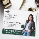 Realtor Farming Mailer Real Estate Marketing Logo Vykort<br><div class="desc">Capture attention in your target neighborhood with this striking emerald green real estate postcard, designed to elevate your farming campaigns. Perfect for showcasing your expertise and connecting with potential home sellers, this postcard lets you upload your logo and photo for a personalized, professional touch. The elegant emerald green backdrop adds...</div>