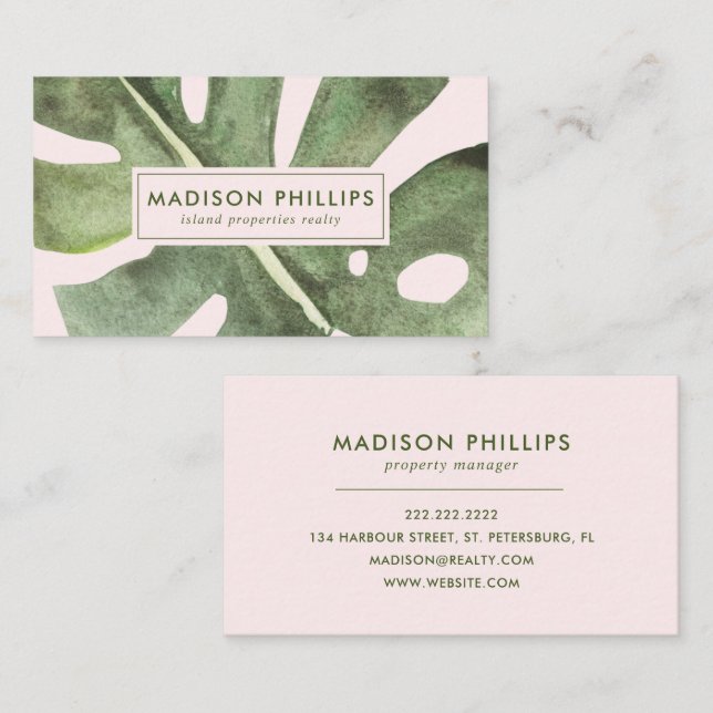 Realtor för Egendom i handflatan-Löv-bikupor Visitkort (Fram/baksida)