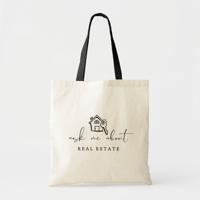 Realtor frågar mig om äkta Gods-reklam Tygkasse (Framsidan)