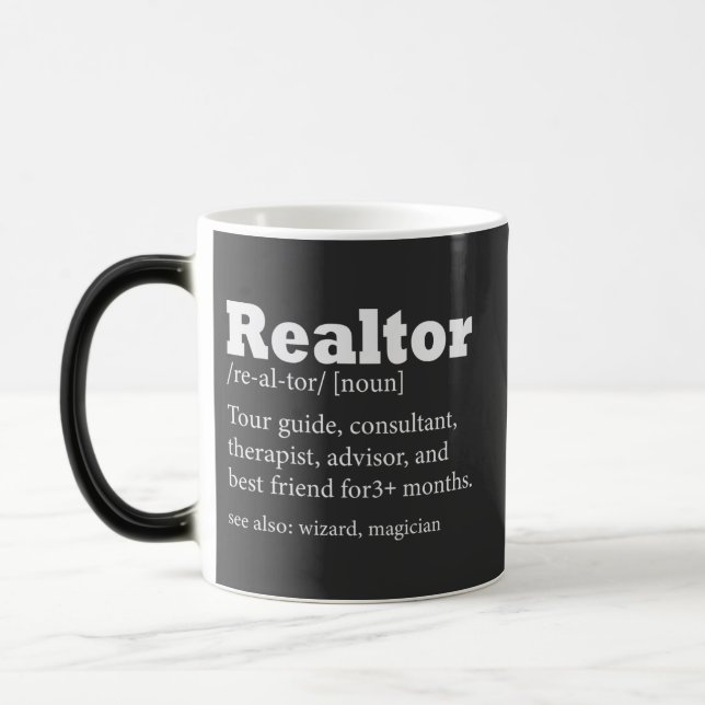 Realtor Funny Quote i Gods Realtor Agent Magisk Mugg (Vänster)
