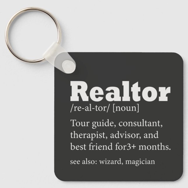 Realtor Funny Quote i Gods Realtor Agent Nyckelring (Framsida)