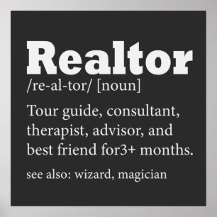 Realtor Funny Quote i Gods Realtor Agent Poster