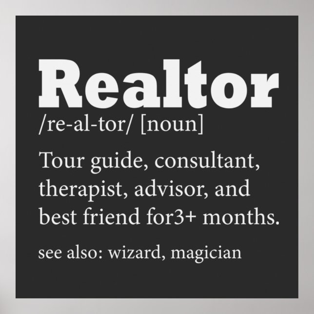 Realtor Funny Quote i Gods Realtor Agent Poster (Framsidan)