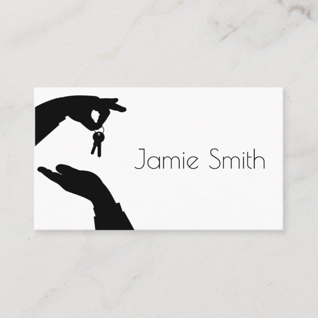 Realtor Gods Broker sålde Nycklar i Hand  Visitkort (Framsida)