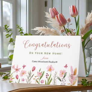Realtor-Grattisar på ditt nya hem Blommor Kort