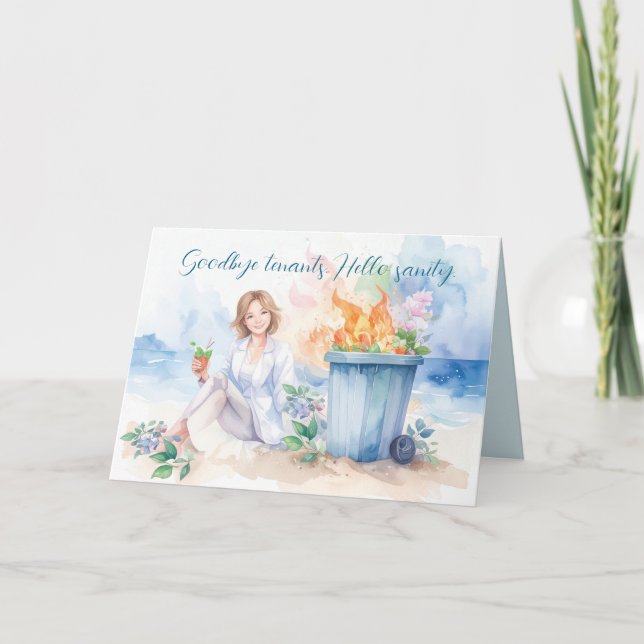 Realtor Gratulerarare Adjö hyresgäster. Hej sanite Tack Kort (Framsida)