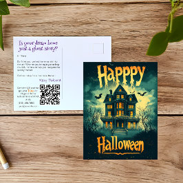 Realtor Halloween Haunted House Advertising Helg Vykort
