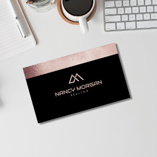 Realtor House Logotyp Ro Guld Glitter Visitkort