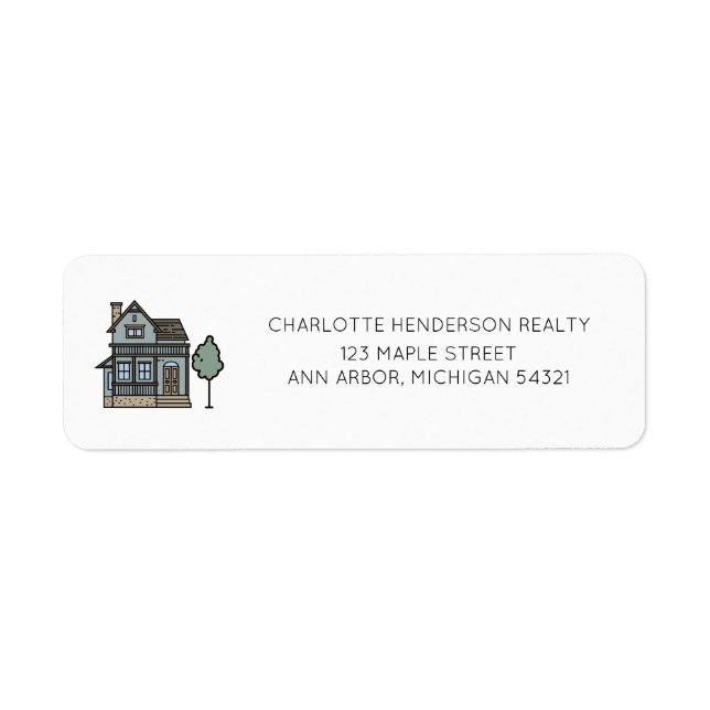 Realtor House Returadress Returadress Etikett (Framsidan)