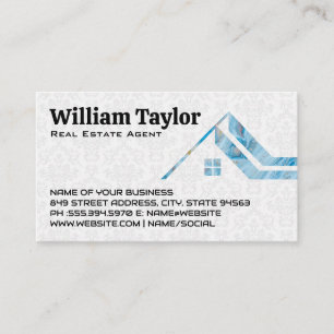 Realtor House Tak Logotyp Skador Visitkort