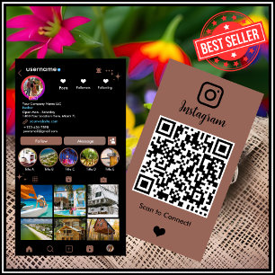 Realtor Instagram Real Gods Agent Terracotta QR Visitkort