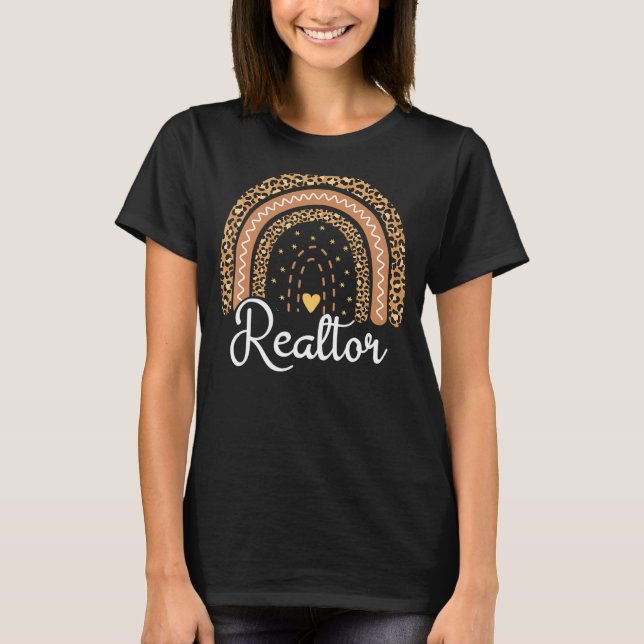 Realtor leopard Rainbow Real Gods Realtor T Shirt (Framsida)