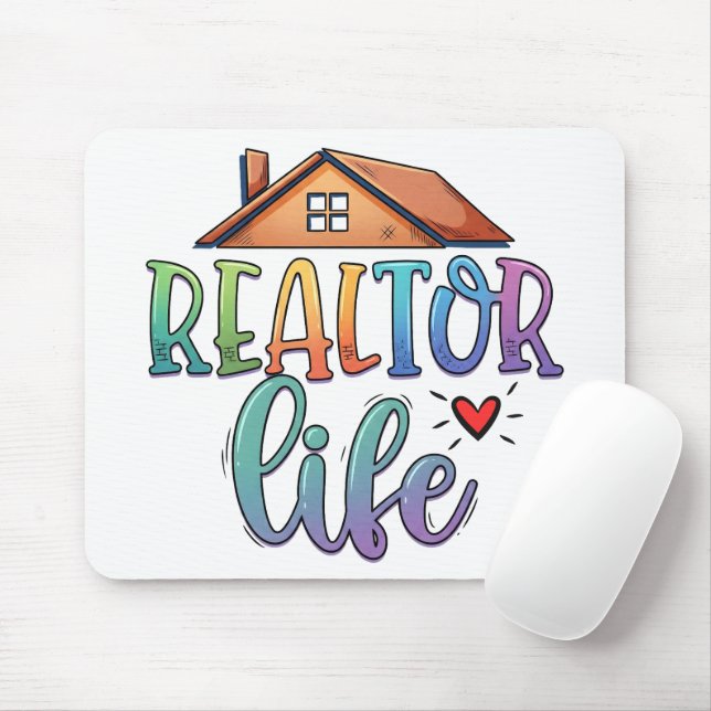 Realtor Life Rainbow Fastighetsmäklare Musmatta (Med mus)