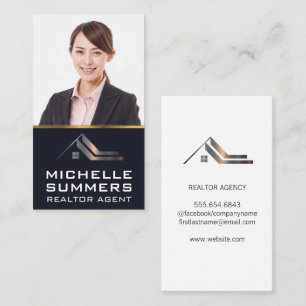 Realtor Logotyp Business Woman Smiling Visitkort