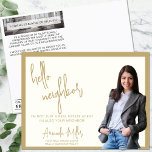 Realtor Mailer Real Gods Marknadsföring Farming He Vykort<br><div class="desc">Realtor Mailer Real Gods Marknadsföring Farming Hej Postcard, ett utmärkt verktyg designad för att öka era verkliga gods-marknadsföring-insatser och för att främja samhällskontakter. Detta vykort för elegant, som innehåller ett slående system för marinblått och guld färg, är skräddarsytt för att fånga uppmärksamhet och förmedla professionalism. Perfekt för äkta gods agent...</div>
