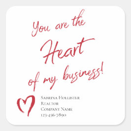 Realtor Marknadsföring Valentine Day Marknadsförin Fyrkantigt Klistermärke