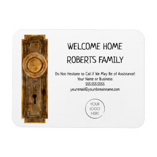Realtor Marknadsföring Welcome Home Houseuppvärmni Magnet