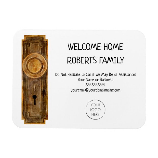 Realtor Marknadsföring Welcome Home Houseuppvärmni Magnet (Horisontell)