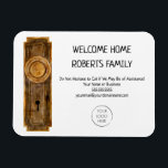 Realtor Marknadsföring Welcome Home Houseuppvärmni Magnet<br><div class="desc">Den här magneten har en originalvattenfärg för en dörrplatta. Anpassa alla formuleringar till kostym i tillfälle och lägg till logotyp och kontaktinformation.</div>