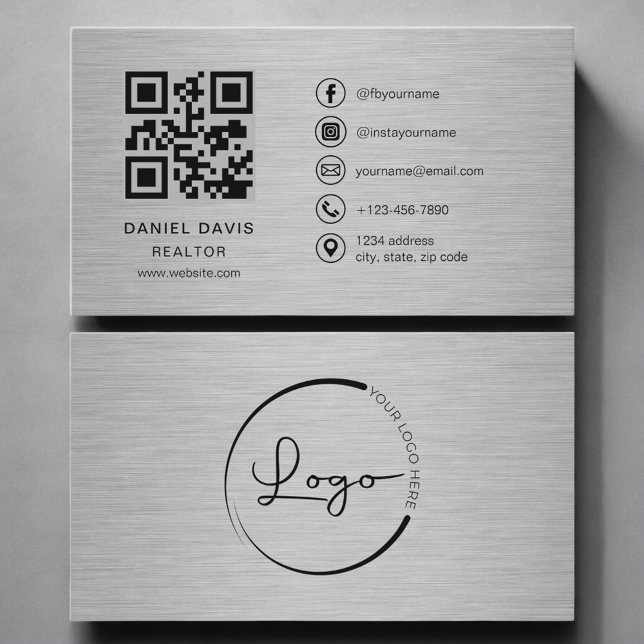 Realtor Metall QR-kod Visitkort (Skapare uppladdad)