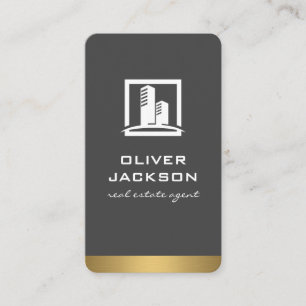 Realtor Metallic Trim   Egendom Icon Visitkort