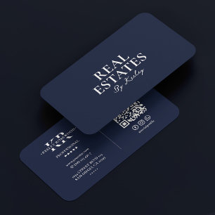 Realtor Minimum Mortgage Broker Mörk Navy Blue Visitkort