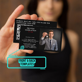 Realtor Modern Black med URL QR-kod Visitkort