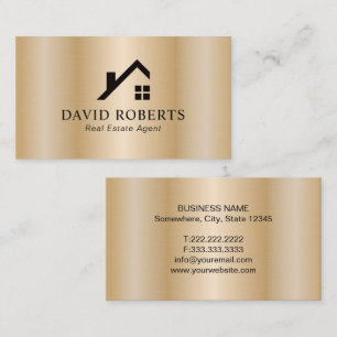 Realtor Modern Guld House Logotyp Real Gods Visitkort