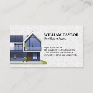 Realtor Modern House-Logotyp QR-kod Visitkort