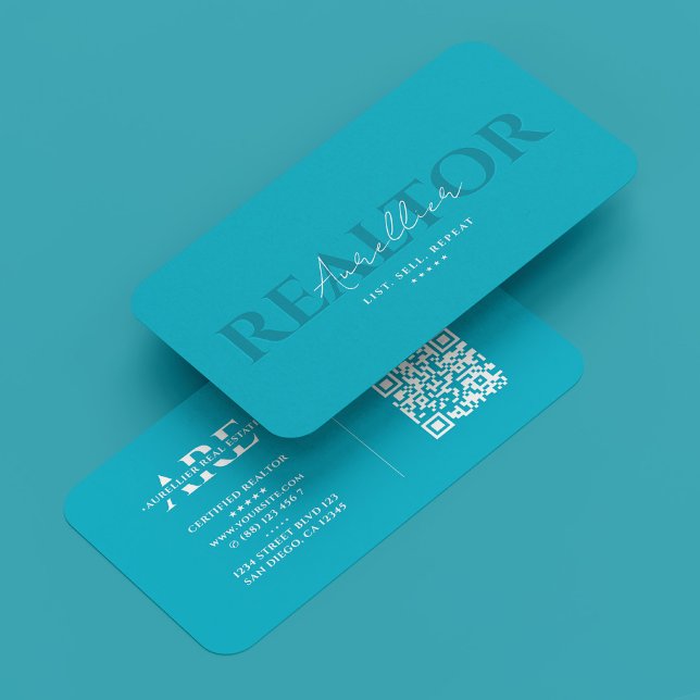 Realtor Mortgage Azure Himmel Blue Modern Visitkort (Realtor Mortgage Azure Sky Blue Modern Business Card
)