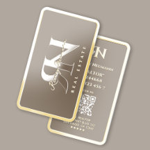 Realtor Mortgage Broker Monogram Beige Ram Gold