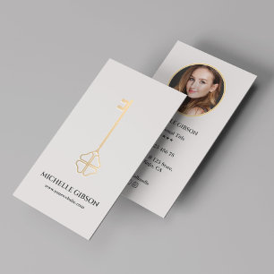 Realtor Mortgage Lucky Guld Nyckel Photo Light San Visitkort