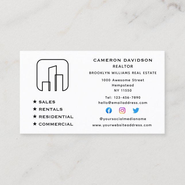 Realtor New Home Social Media Gods Realtor Agent Visitkort (Framsida)