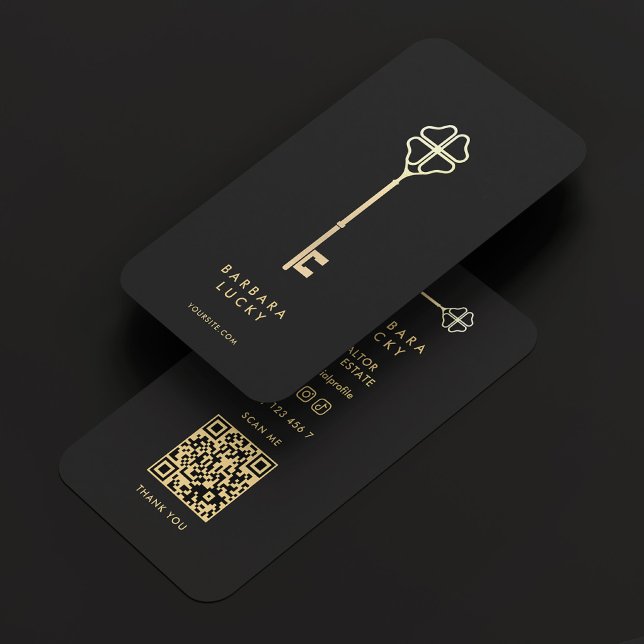 Realtor Nyckel Real Gods Mortgage Elegant Black Visitkort (Realtor Key Real Estate Mortgage Elegant Black Business Card
)