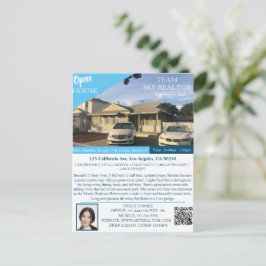 Realtor Open House-aviseringskort Meddelande Vykort