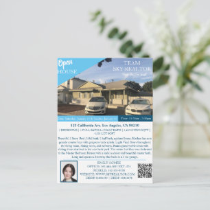 Realtor Open House-aviseringskort Meddelande Vykort