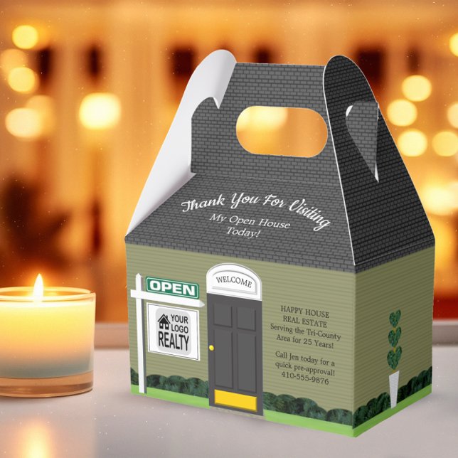 Realtor Open House Wooden Sign Grått House Gift Bo Presentaskar (Skapare uppladdad)