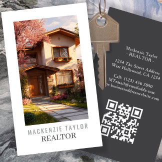 Realtor Photo Professional Personalized QR Code Visitkort