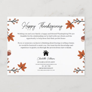 Realtor-popup för thanksgiving Recif Gods efter Helg Vykort