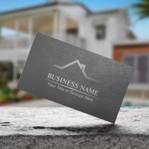 Realtor Professionell Grunge Metall Visitkort