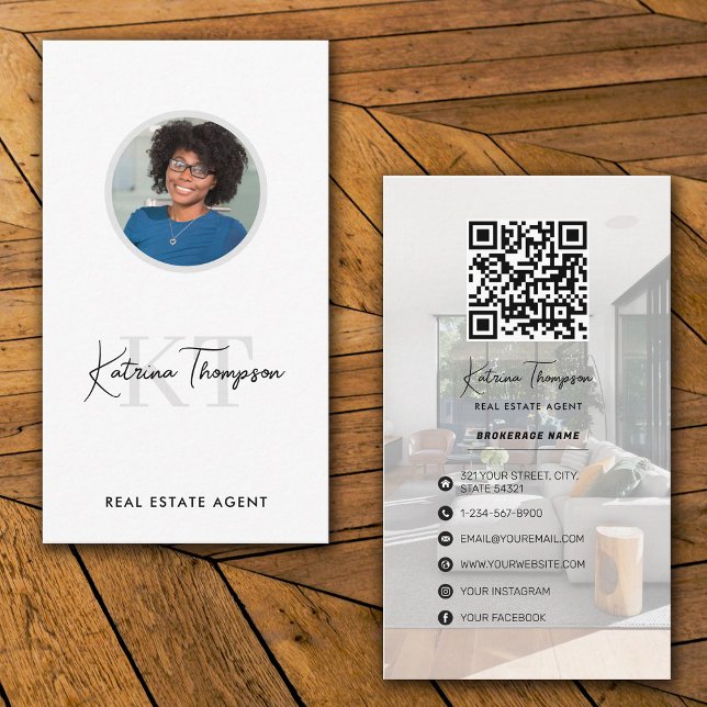 Realtor QR-kodsfoto i Realtor Gods Agent Visitkort (Skapare uppladdad)